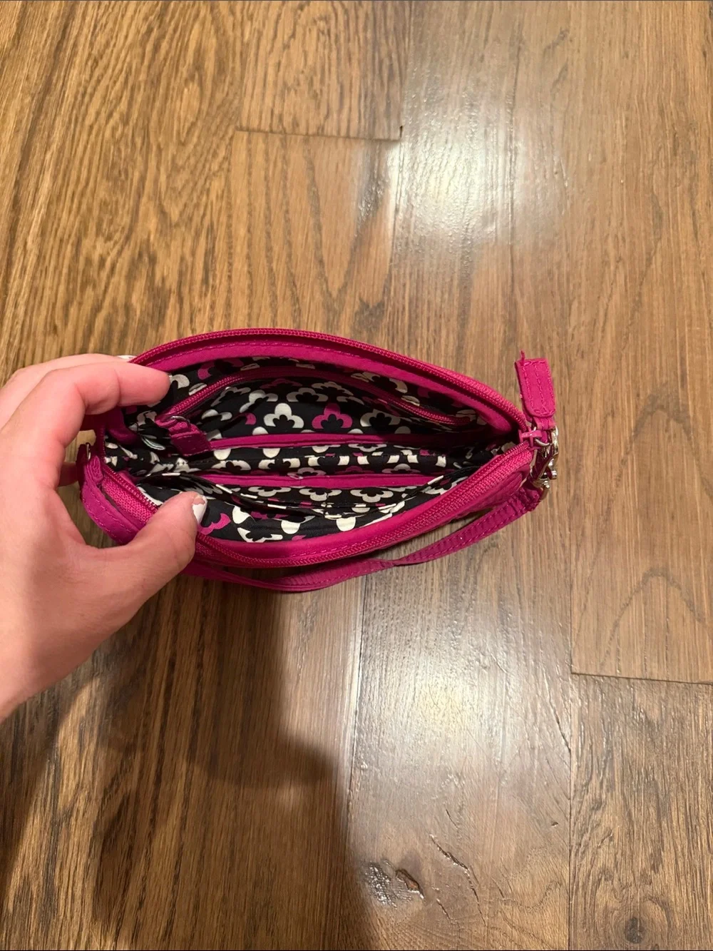 Vera Bradley Hot Pink Quilted Wristlet with Strap